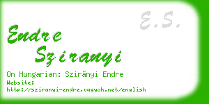 endre sziranyi business card